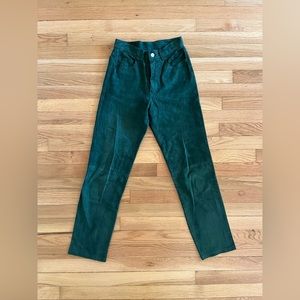 Purple Label Ralph Lauren RRL Collection Green Suede Designer Slim Pants Size 2